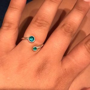 Adjustable Alex and Ani December birthstone ring